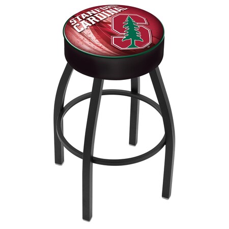 Holland Bar Stool Co 25" 4" Stanford Cushion Seat, Blk Wrinkle Base Swivel Bar Stool L8B125Stnfrd-D2